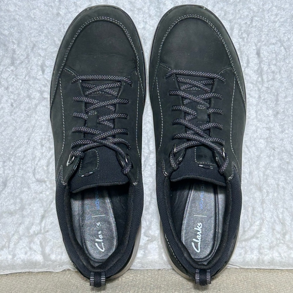 Clarks Womens Black Wave 2.0 Nubuck/Textile Waterproof Lace Sneaker Shoes SZ 9.5 - Picture 5 of 11